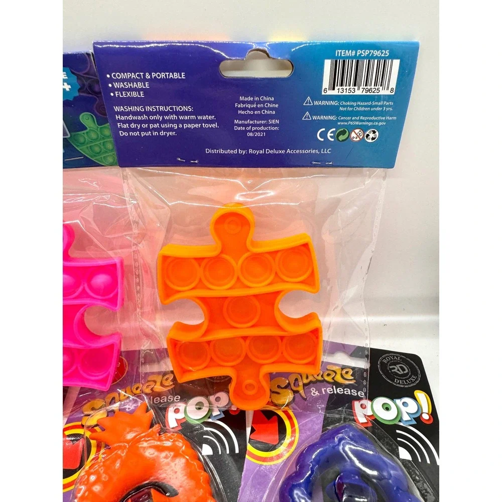Fidget Toy Sensory Pop Bundle 10pc Set Bubble Snap Puzzle Squeeze Snapper New‎